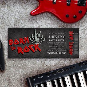 Born to Rock - Boy Baby Shower Ticket