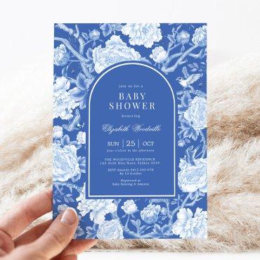 Botanical Chinoiserie Delft Blue White