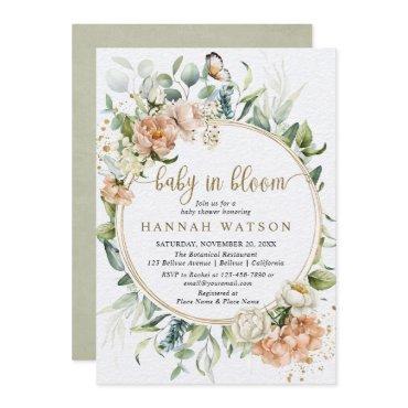 Botanical Pink Rose Sage Green