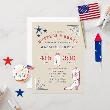 Bottles & Boots Red White Blue Cowboy
