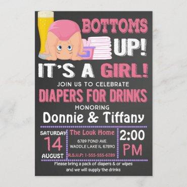Bottoms Up Diapers for Drinks It's a Girl