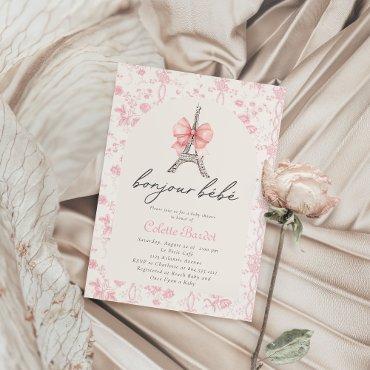 Boujour Bebe Paris French Toile Pink Baby Shower