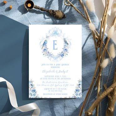 Bow Blue Floral Crest