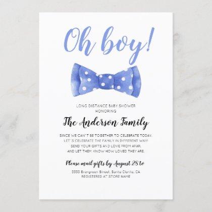 Bow Tie Baby Shower By Mail Long Distance Invitation