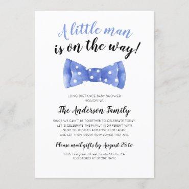 Bow Tie Baby Shower By Mail Long Distance Invitation