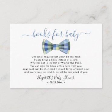 Bow tie Books for baby Baby Shower Enclosure Card