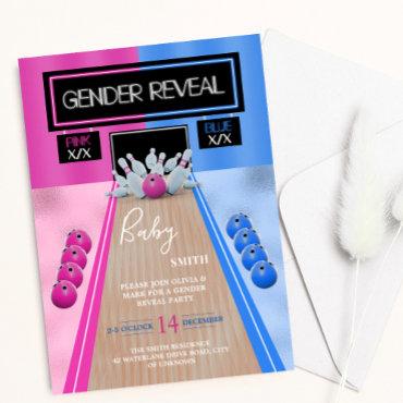 Bowling Sport Blue and Pink Gender Reveal Party