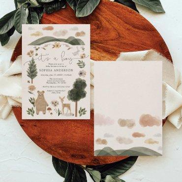 Boy Baby Boho Woodland  Card