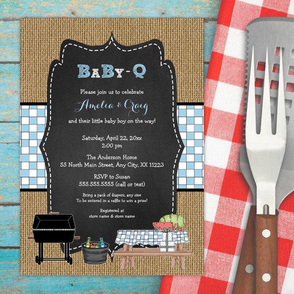 Boy Baby-Q Baby Shower, BBQ