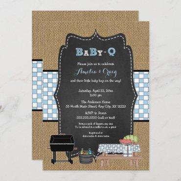 Boy Baby-Q Baby Shower, BBQ baby shower Invitation