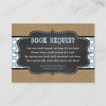 Boy Baby Q, BBQ Baby Shower book request card