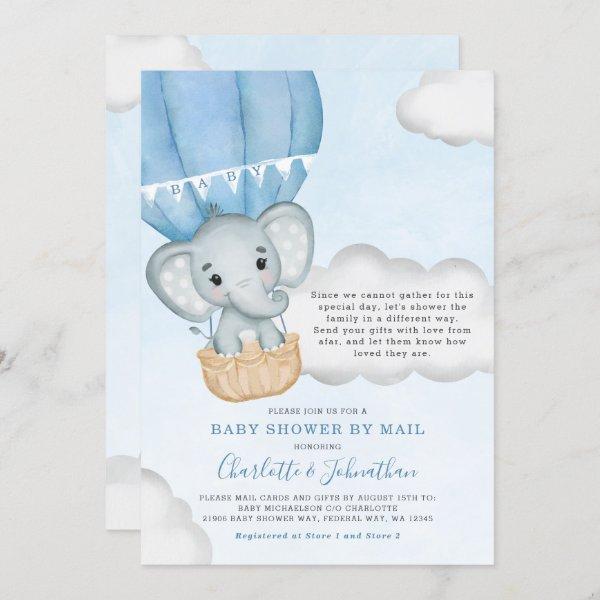 Boy Baby Shower By Mail Elephant Blue