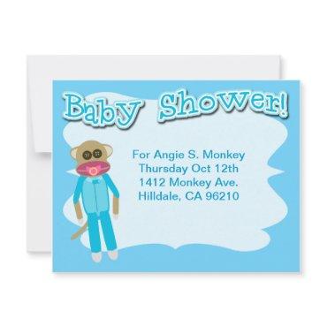 Boy Baby Shower Cute Sockmonkey Art
