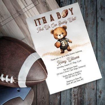 Boy Bearly Wait American Football Baby Shower Acrylic