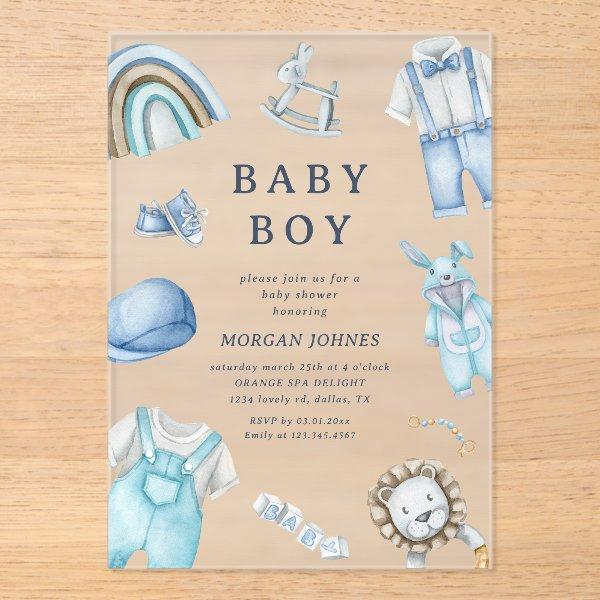 Boy Clothes Nursery Baby Shower Acrylic