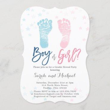 Boy or Girl Baby feet Gender Reveal
