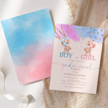 Boy or Girl Gender Reveal Party Blue and Pink