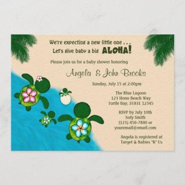 BOY Sea TURTLE Baby Shower Family BLUE Honu 284 Invitation