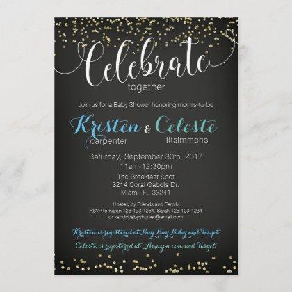 Boys Baby Shower Invitation combined joint party