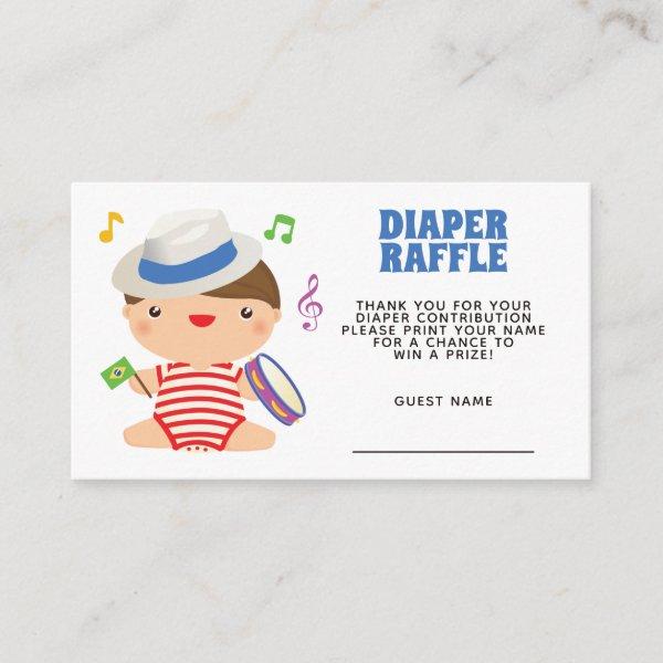Brazilian Carnival Baby Shower Diaper Raffle Enclosure Card