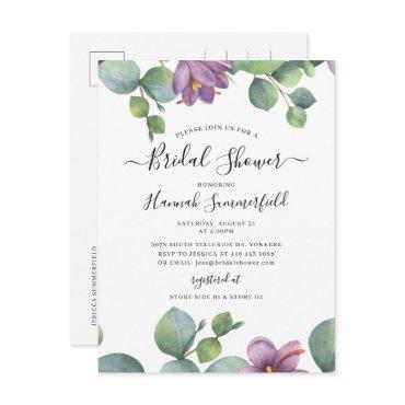 Bridal Shower Eucalyptus Greenery Floral Succulent  Postcard