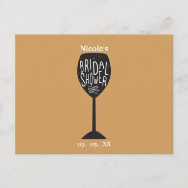 BRIDAL SHOWER Wine Glass ANY COLOR Postcard