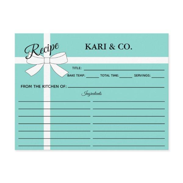 BRIDE Kitchen Personal Shower Party Recipe Card