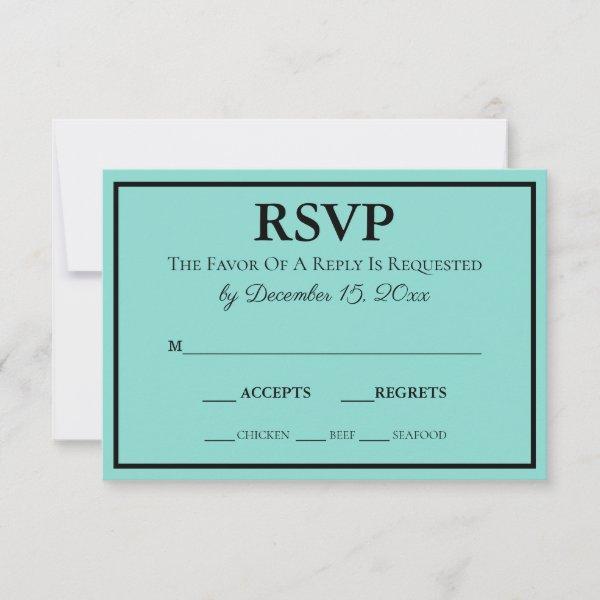 Bride & Wedding Suite Modern Teal Blue RSVP Card
