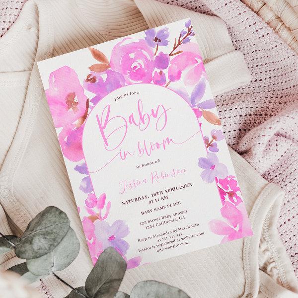 Bright bold pink purple floral