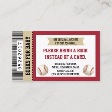 Bring A Book Card, Sports Ticket, Baby Shower Enclosure Card