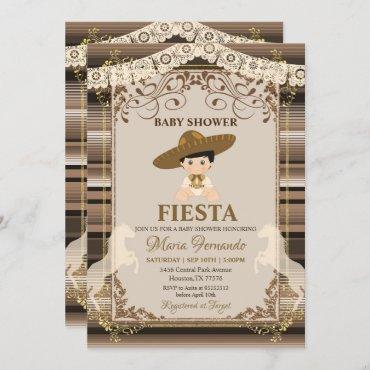 Brown Mexican Baby Shower Fiesta Invitation