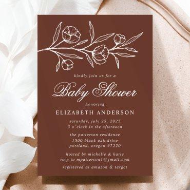 Brown Sketched Floral