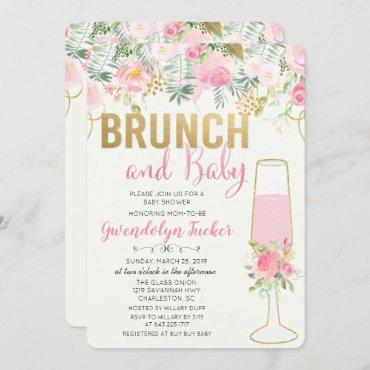 Brunch and Bubbly Baby Shower Invitation