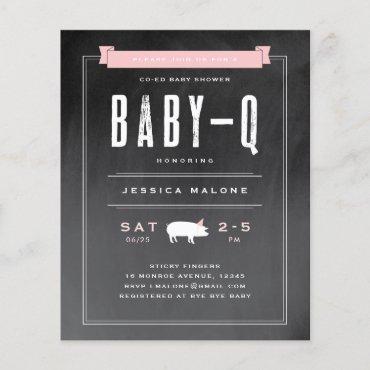 Budget Baby BBQ Pink Co-ed Baby Shower Invitation