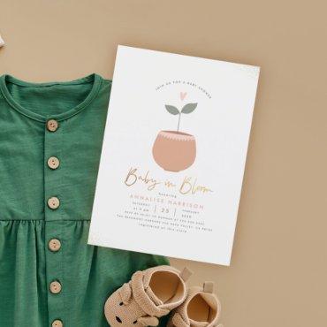 Budget Baby In Bloom Plant Pot Gold Baby Shower