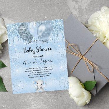 Budget Baby Shower blue elephant boy