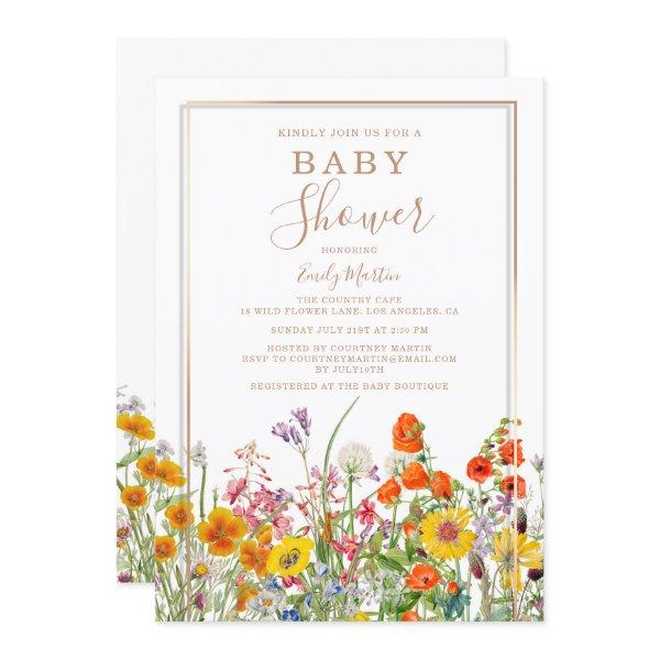 Budget Baby Shower Colorful Country Wild Flowers