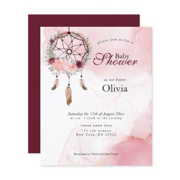 Budget Baby Shower Pink Rustic Dream Catcher