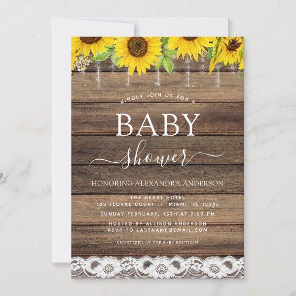 Budget Baby Shower Rustic Sunflower Farmhouse