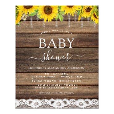 Budget Baby Shower Rustic Sunflower  Flyer