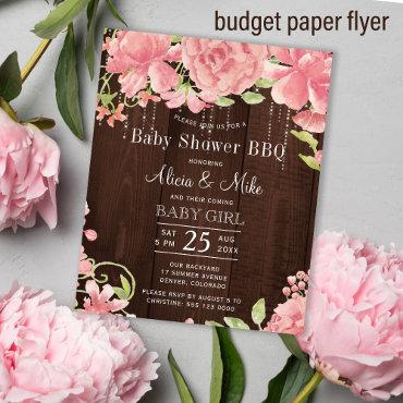 Budget BBQ baby shower rustic baby girl