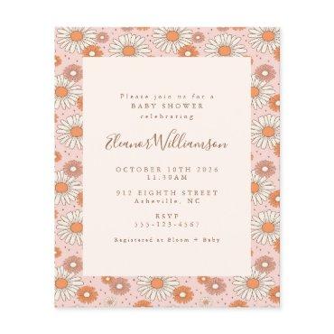 Budget Boho Retro Pink Floral Baby Shower