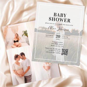 Budget Calligraphy QR Code Photo Baby Shower