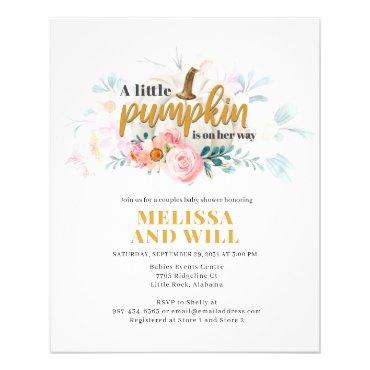 Budget Couples Baby Shower Pumpkin Invitation Flyer