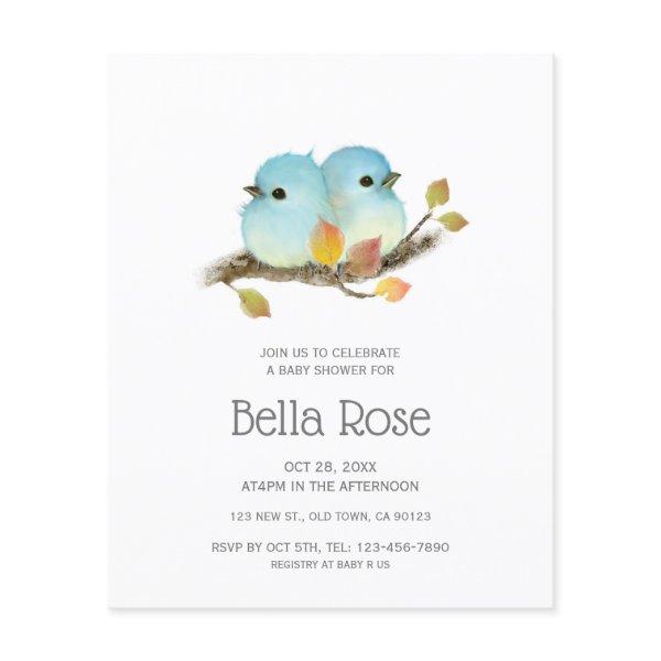 Budget Cute Bluebirds Bird Baby Shower Invites
