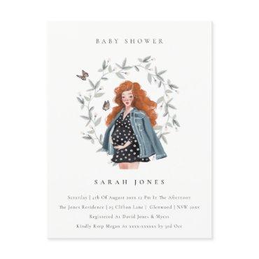 Budget Cute Expectant Women Foliage Baby Shower Postcard