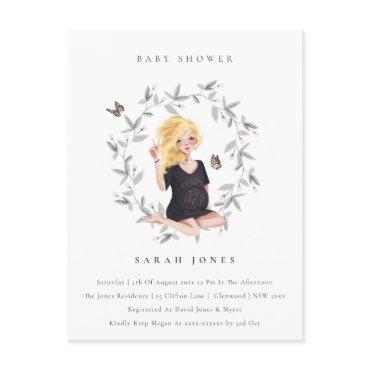 Budget Expectant Women Foliage Baby Showe Postcard