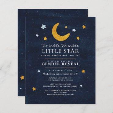Budget Gender Reveal Twinkle Little Star Invite