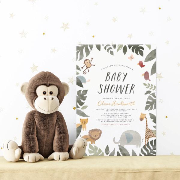 Budget Jungle Animals Storybook Boy Baby Shower