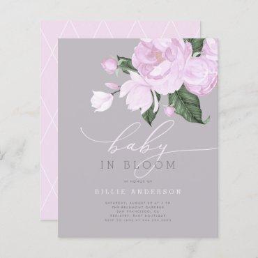 Budget Lavender Gray Floral Baby in Bloom Shower